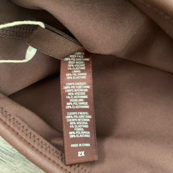 Skims Faux Leather Bralette - Size 2X - Cocoa - NWT - Picture 7 of 8